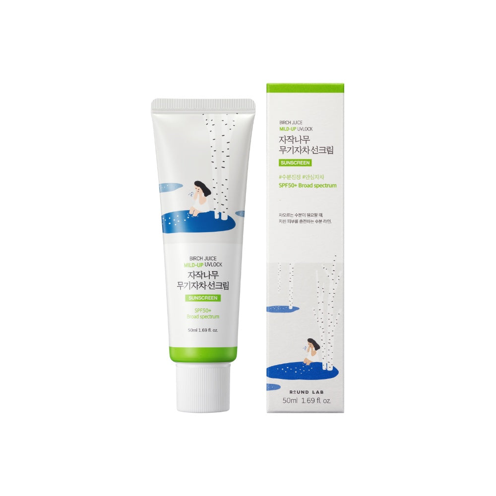 Birch Mild-Up Sunscreen UVLock SPF 50+ Broad Spectrum-ROUND LAB-HBYTALA