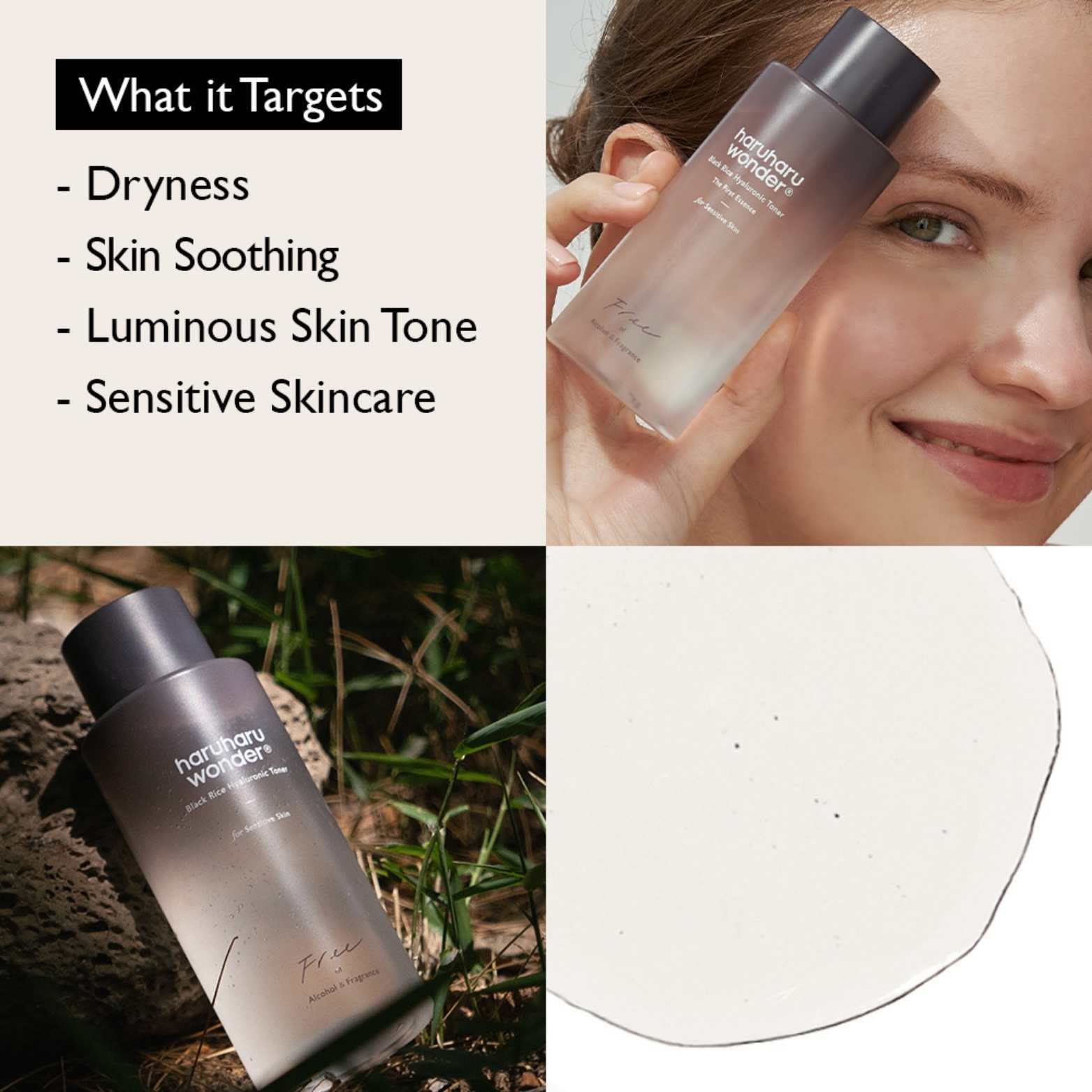 Black Rice Hyaluronic Toner for Sensitive Skin - Free of Alcohol Fragrance-HARUHARU WONDER-HBYTALA