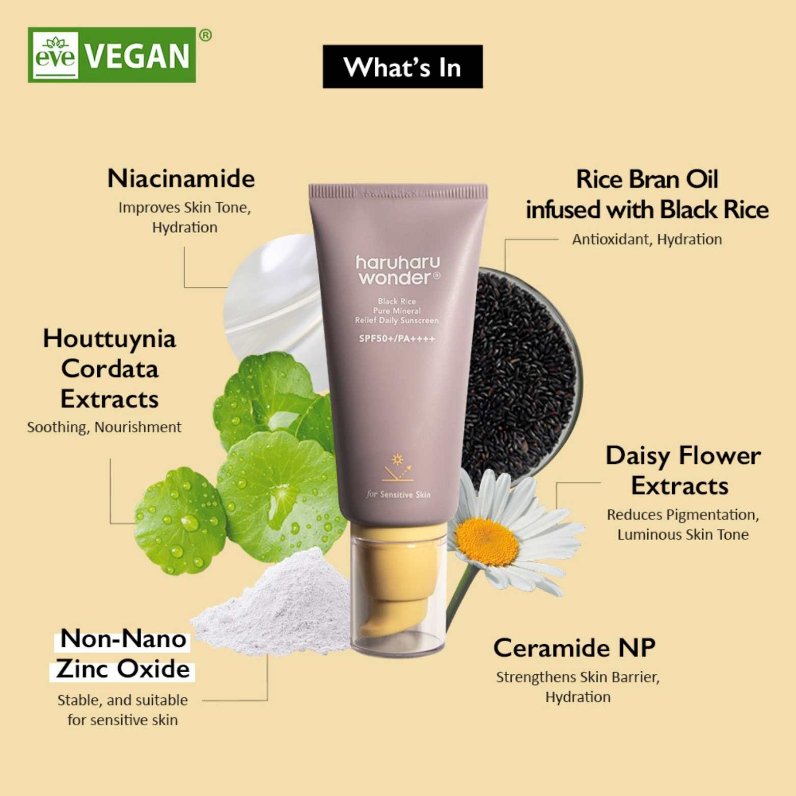 Black Rice Pure Mineral Relief Daily Sunscreen SPF50+ PA++++-HARUHARU WONDER-HBYTALA