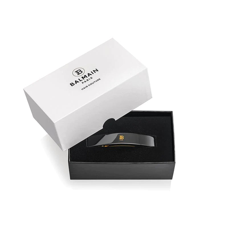Cellulose Acetate Barrette pour Cheveux Medium Black-BALMAIN-HBYTALA