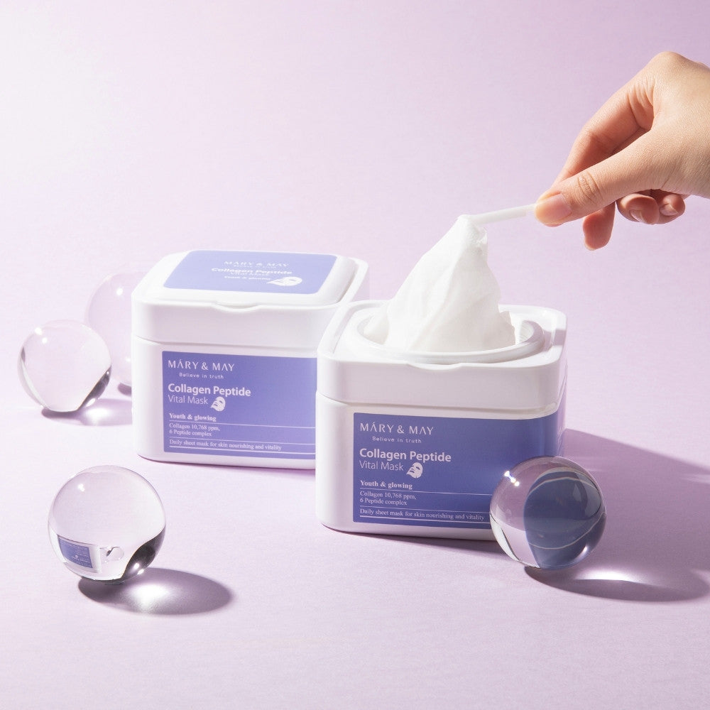 Collagen Peptide Vital Mask 30ea/400g-MARY&MAY-HBYTALA