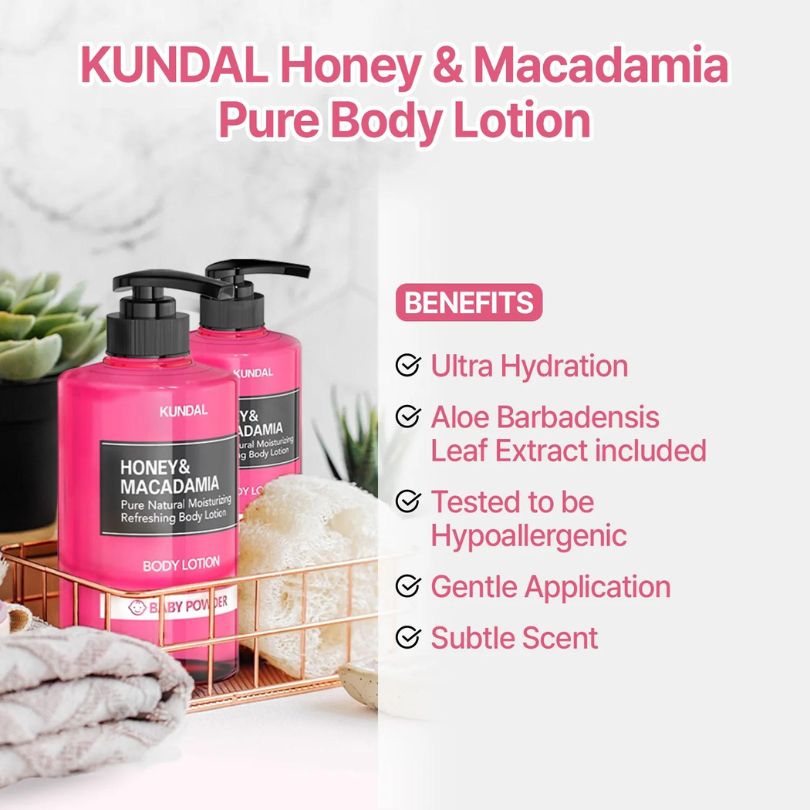 Honey & Macadamia Pure Body Lotion - 500 ML-KUNDAL-HBYTALA