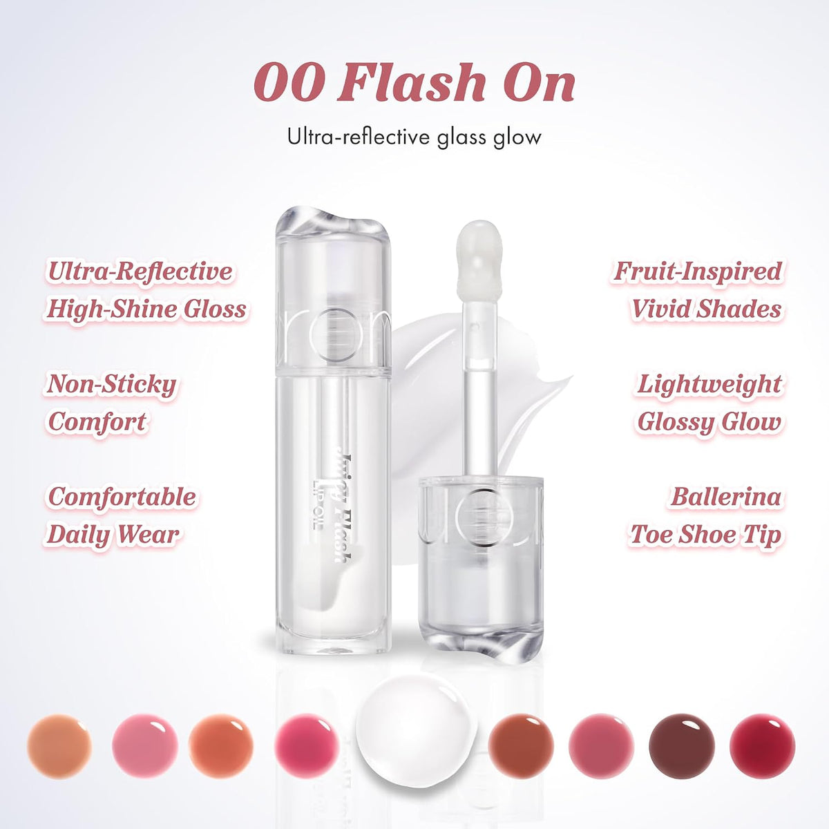 JUICY FLASH LIP OIL (9 SHADES)-ROM&ND-HBYTALA