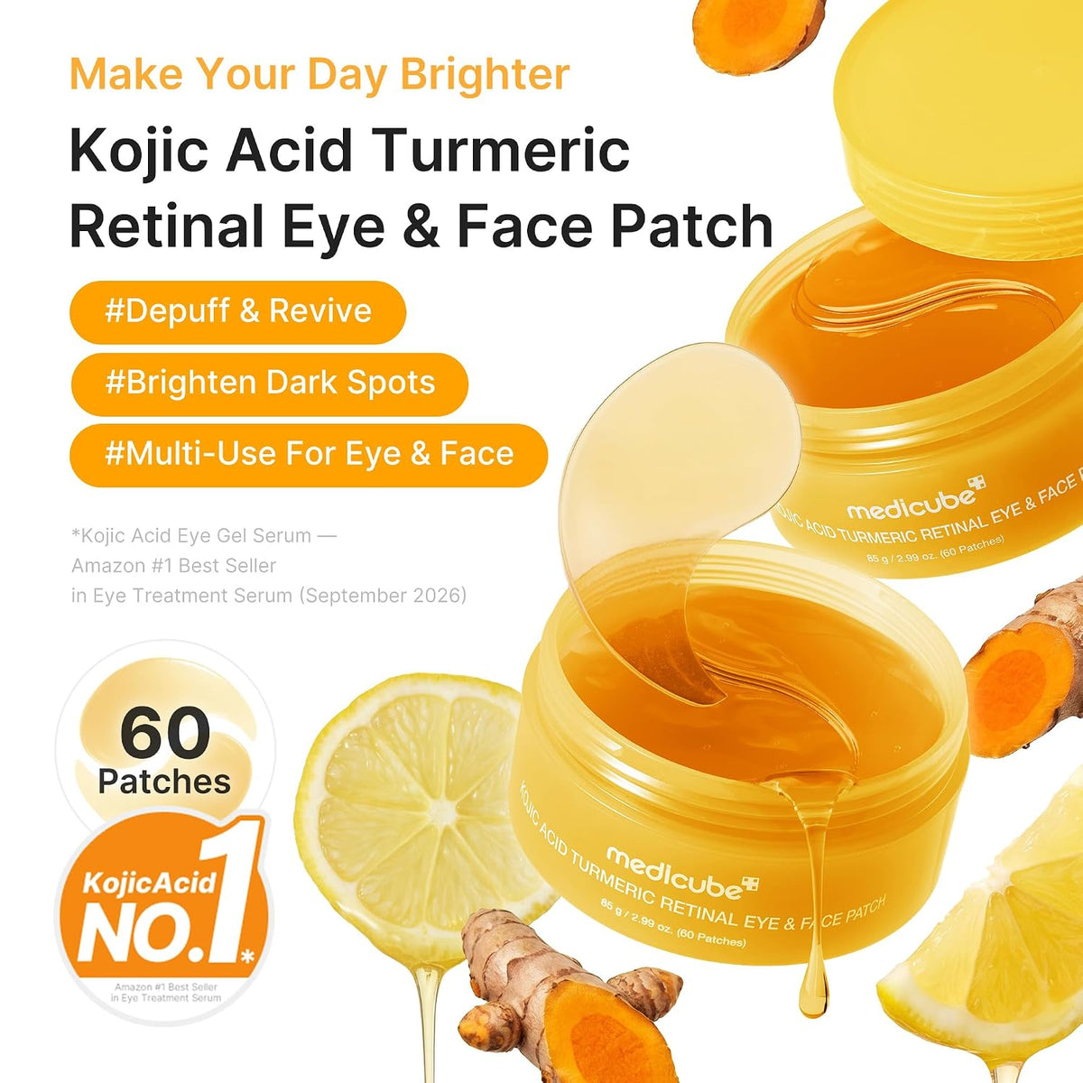 Kojic acid turmeric eye patches - 60 pcs-MEDICUBE-HBYTALA