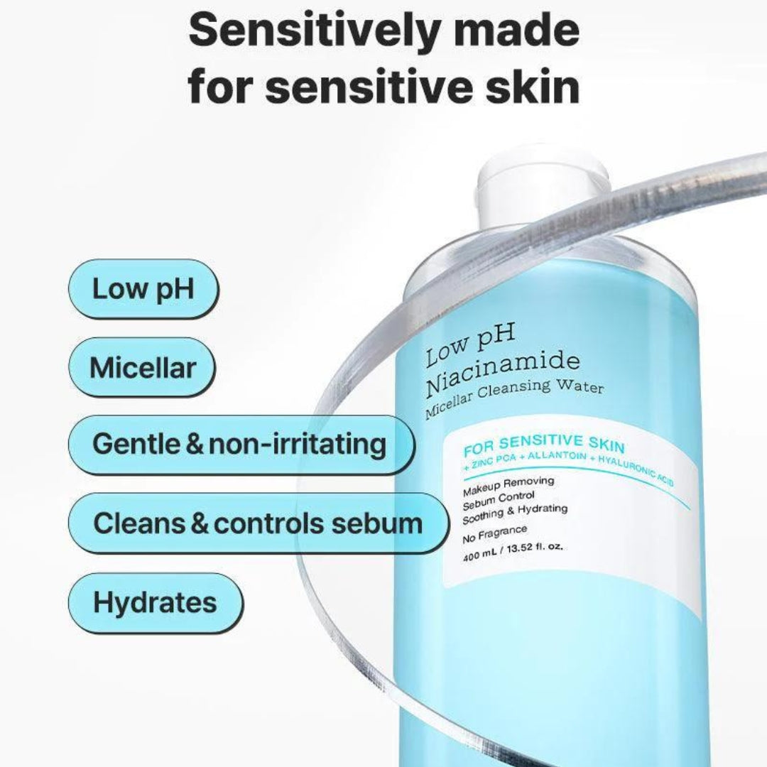 Low pH Niacinamide Micellar Cleansing Water 400 ML-COSRX-HBYTALA