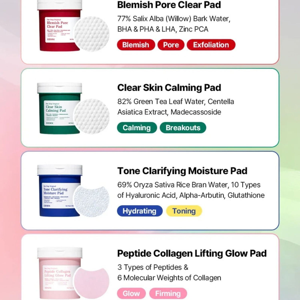 One Step Original Tone Clarifying Moisture Pad-COSRX-HBYTALA