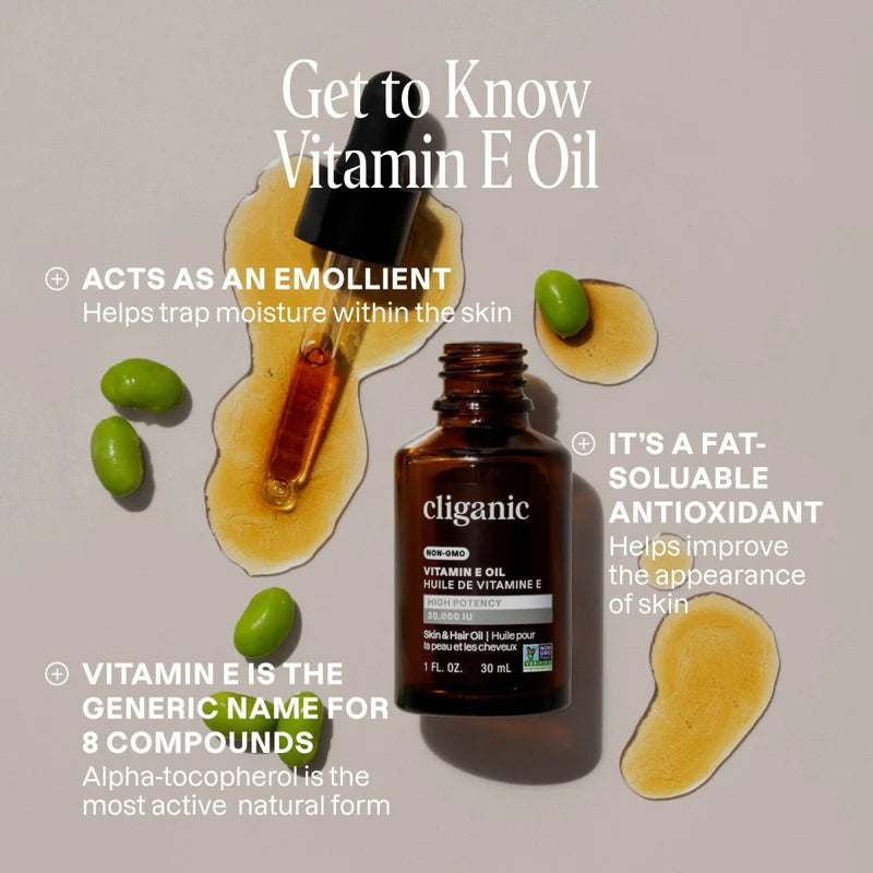 Pure Non-GMO Vitamin E Oil 1oz-Cliganic-HBYTALA