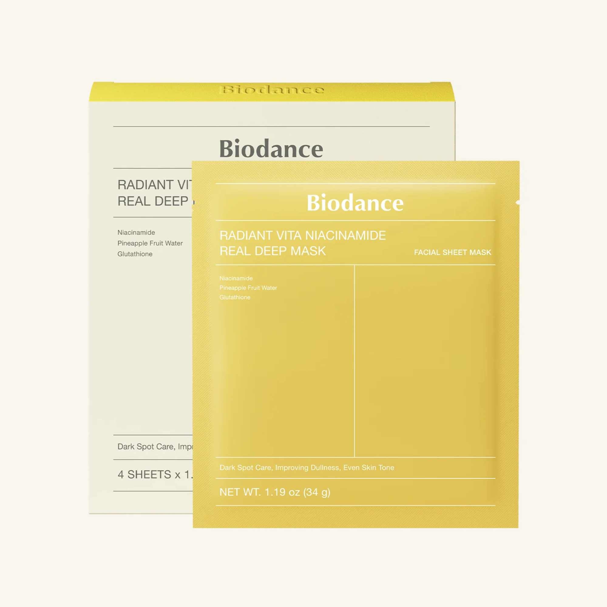 Radiant Vita Niacinamide Real Deep Mask-BIODANCE-HBYTALA