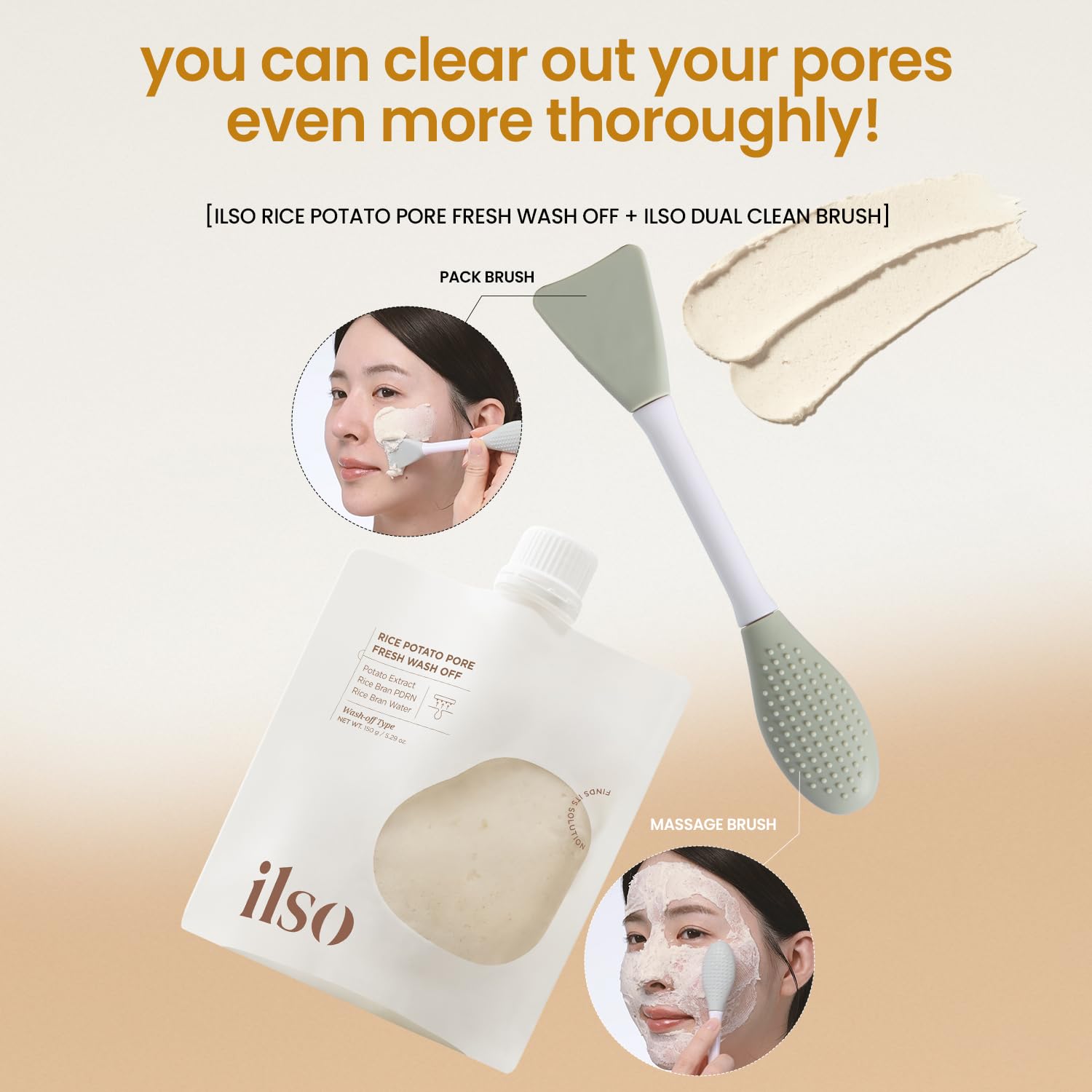 Rice Potato Pore Fresh Wash-Off Face Mask-ILSO-HBYTALA