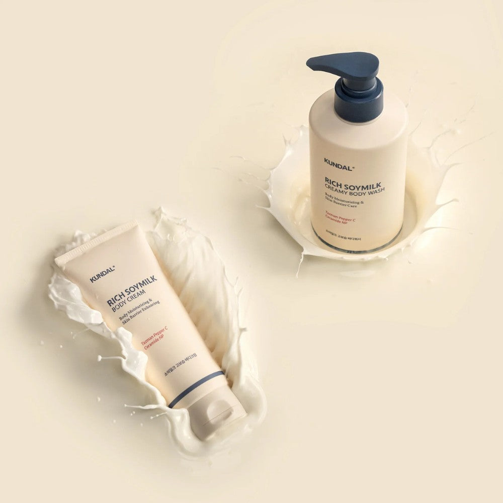 Rich Soy Milk Body Wash 500ML + Body Cream 200ML SET - Mellow Vanilla-KUNDAL-HBYTALA