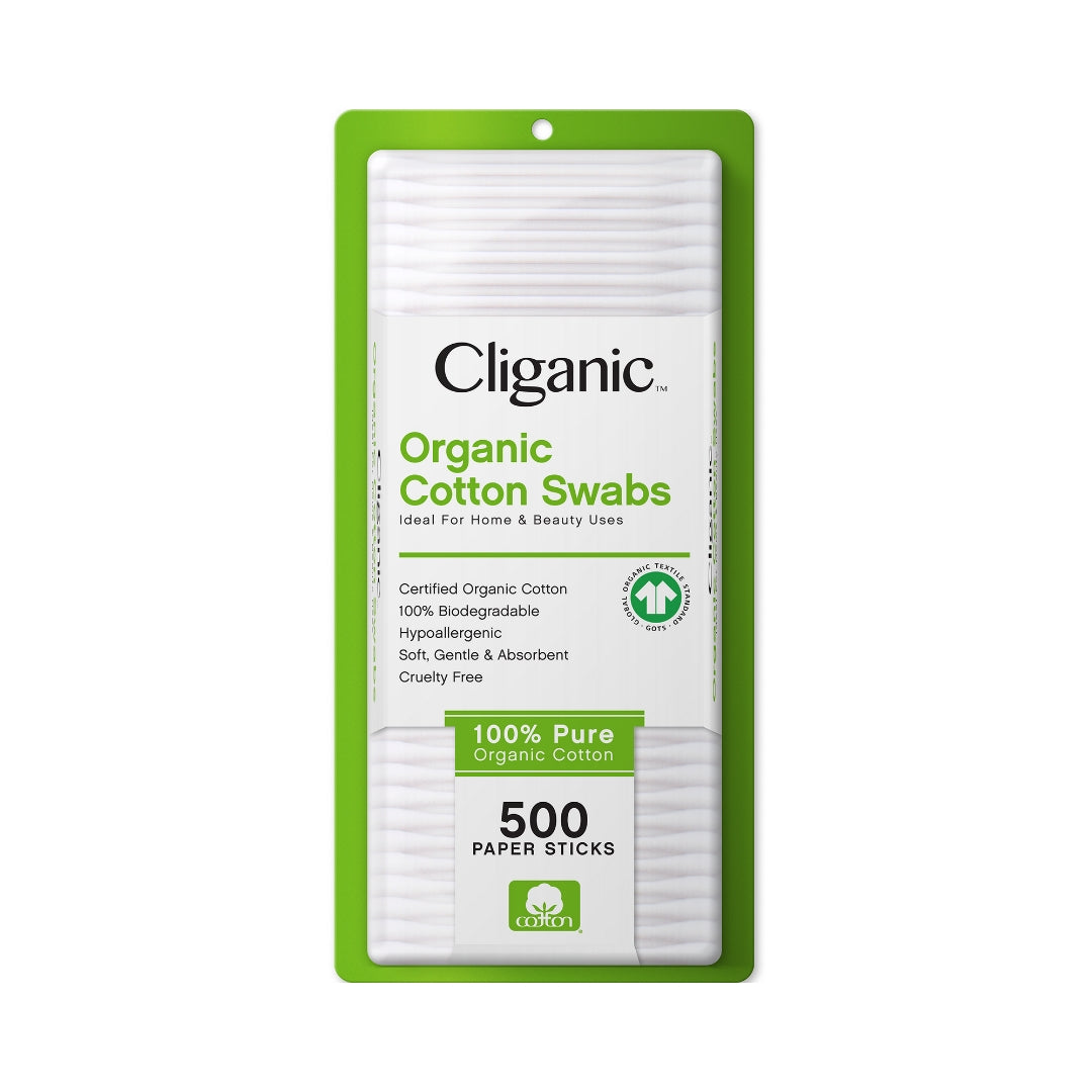 ORGANIC COTTON SWABS, 500 COUNT-Cliganic-HBYTALA