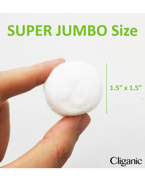 ORGANIC SUPER JUMBO COTTON BALLS 100 Count-Cliganic-HBYTALA