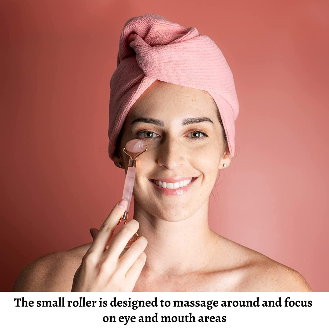 Rose Quartz Roller and Gua sha Facial Tools Set 4 In 1-MOVALUES-HBYTALA