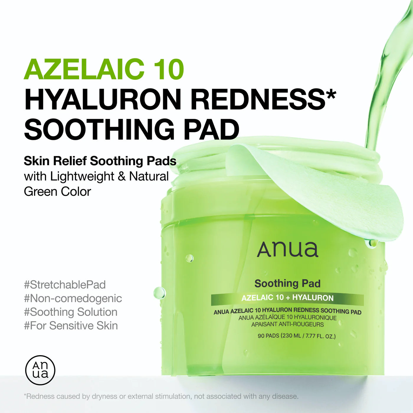 Azelaic 10 Hyaluron Redness Soothing Pad-ANUA-HBYTALA