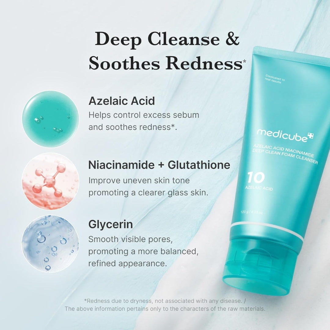 Azelaic Acid Niacinamide Deep Clean Foam Cleanser-MEDICUBE-HBYTALA
