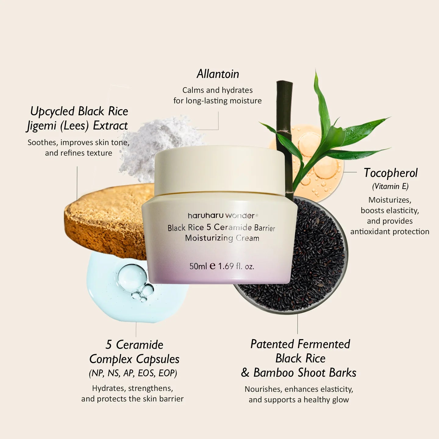 BLACK RICE 5 Ceramide Barrier Moisturizing Cream-HARUHARU WONDER-HBYTALA