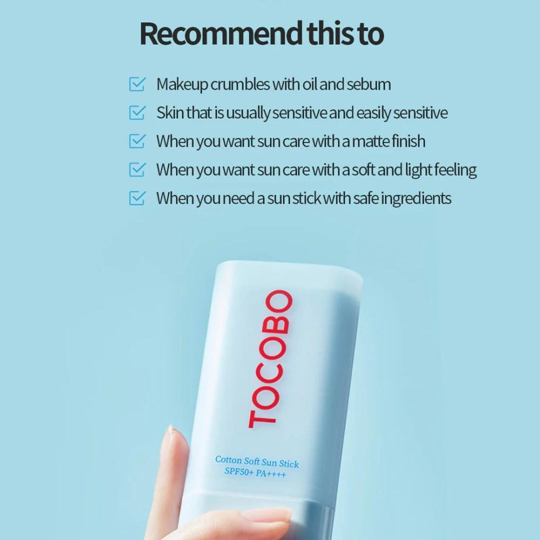 Tocobo Cotton Soft Sun Stick SPF50+ PA++++-TOCOBO-HBYTALA