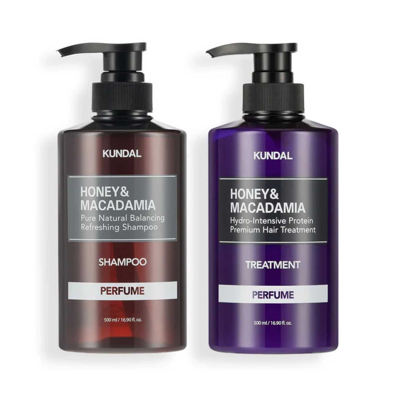 Honey & Macadamia Shampoo 500ml + Protein Treatment 500ml SET-KUNDAL-HBYTALA