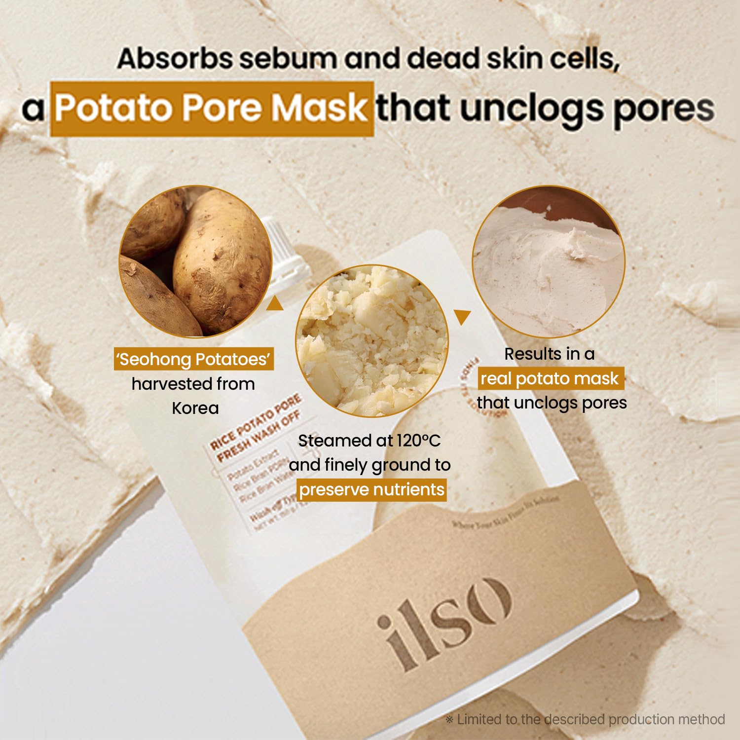 Rice Potato Pore Fresh Wash-Off Face Mask-ILSO-HBYTALA