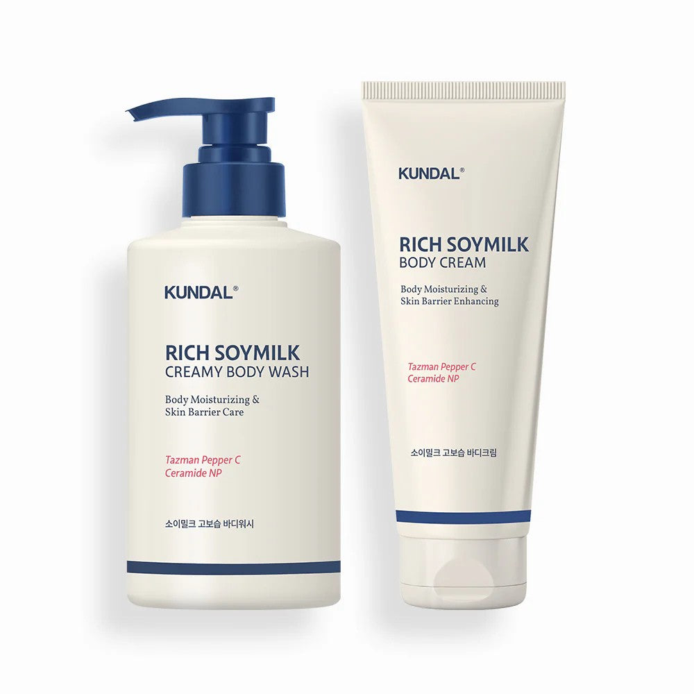 Rich Soy Milk Body Wash 500ML + Body Cream 200ML SET - Mellow Vanilla-KUNDAL-HBYTALA