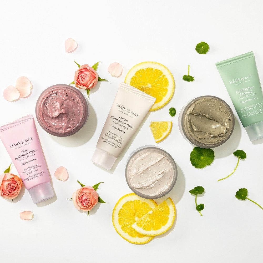 Vegan Wash Off Mask Mini Gift Set (30g x5)-MARY&MAY-HBYTALA