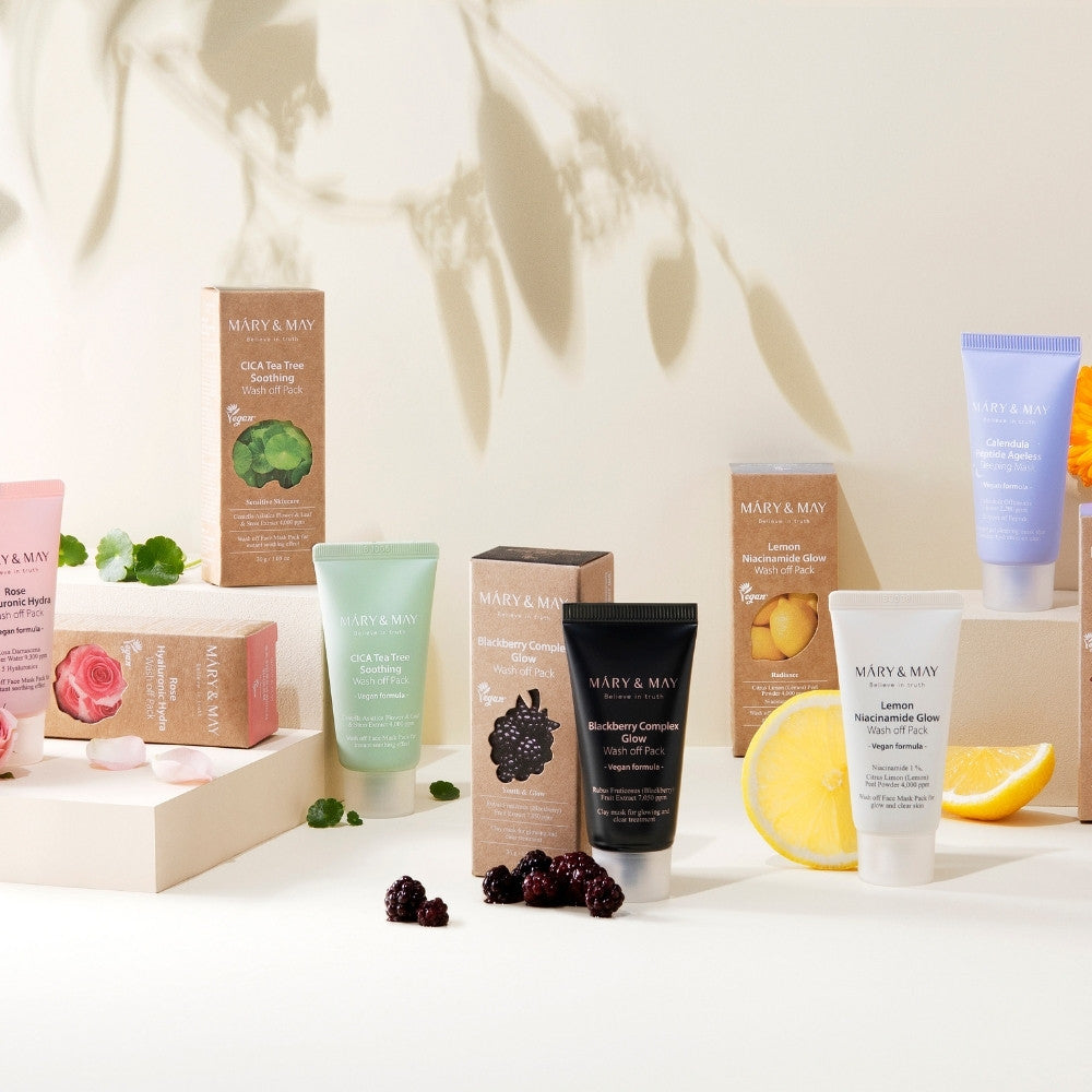 Vegan Wash Off Mask Mini Gift Set (30g x5)-MARY&MAY-HBYTALA