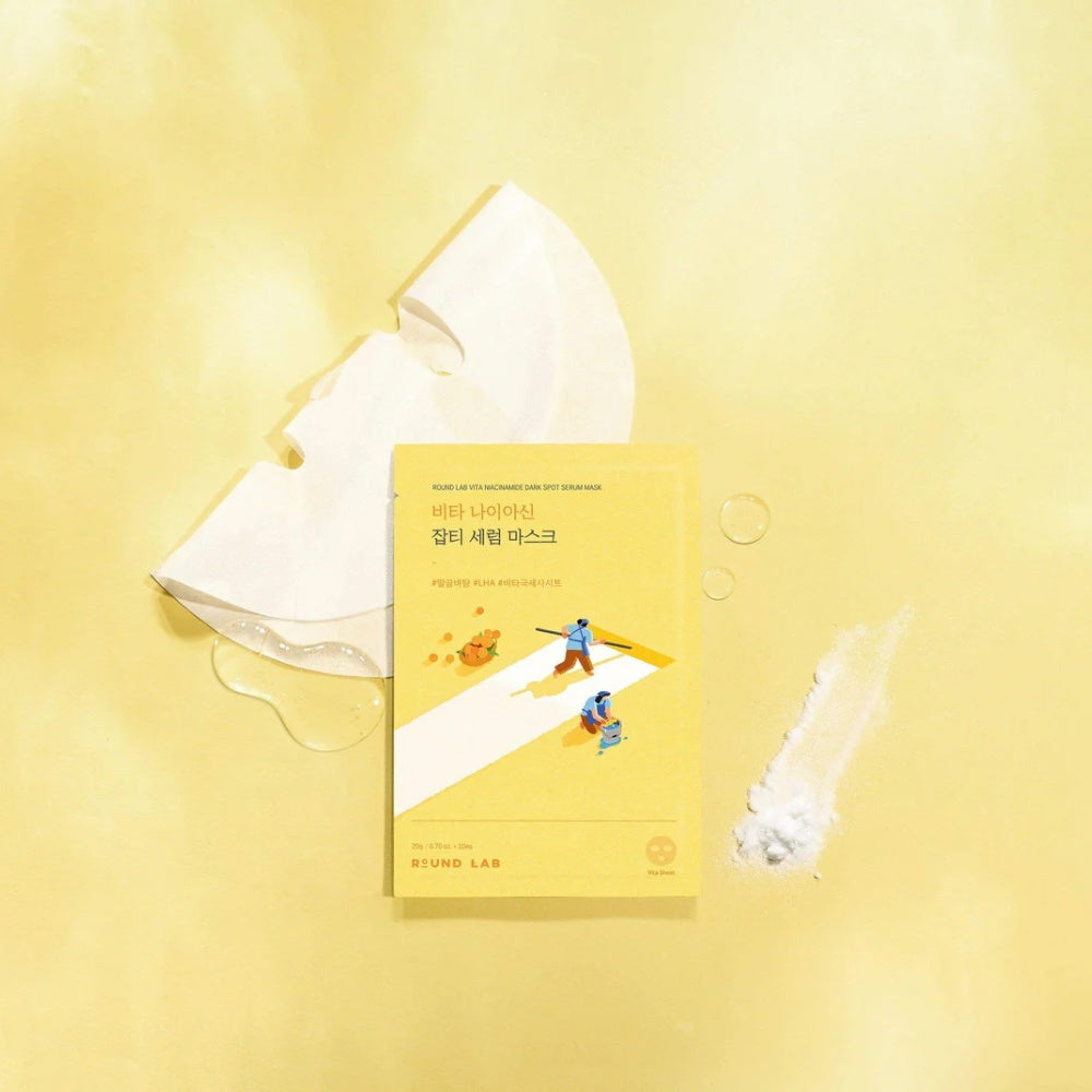 Vita Niacinamide Dark Spot Serum Mask-ROUND LAB-HBYTALA