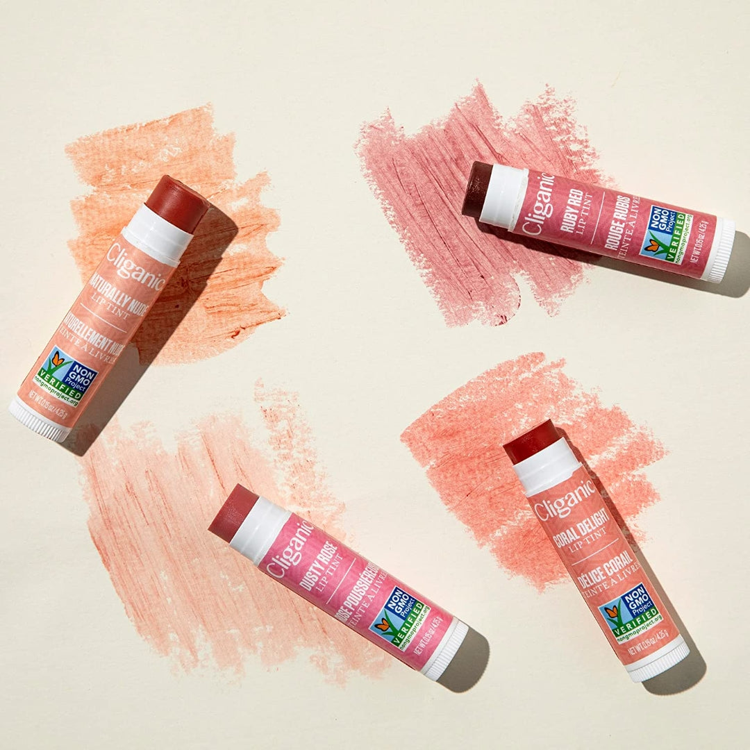 NON-GMO TINTED LIP BALM 4 COLORS-Cliganic-HBYTALA