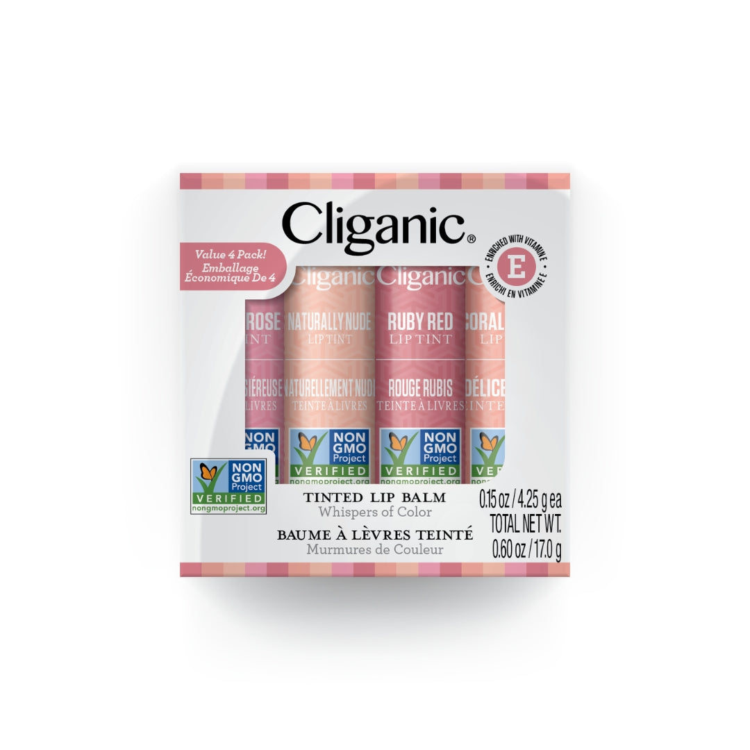 NON-GMO TINTED LIP BALM 4 COLORS-Cliganic-HBYTALA